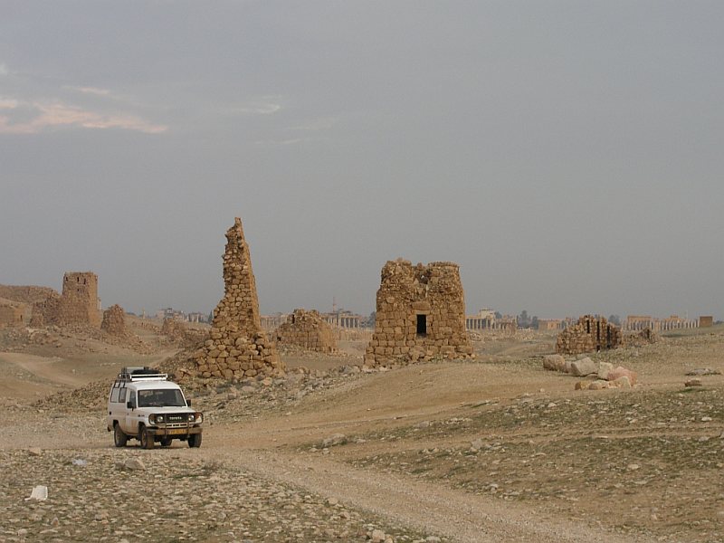 The Roman tombs near Palmyra.