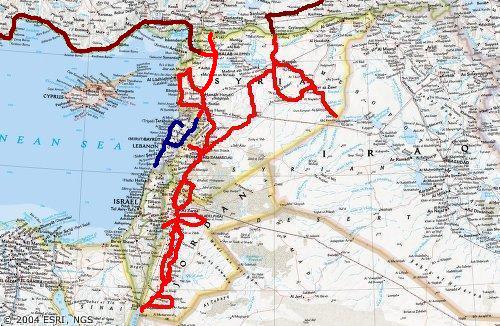Route in the Middle East